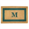 Nedia Home Nedia Home 02026M Single Picture - Green Frame 22 x 36 In. Heavy Duty Coir Doormat - Monogrammed M O2026M